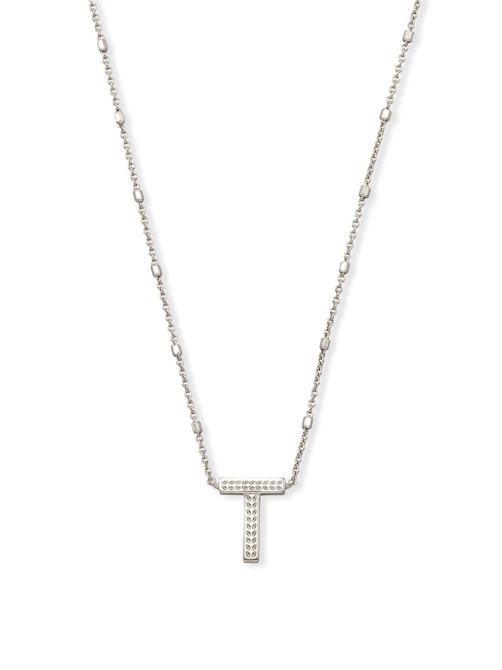 KENDRA SCOTT Letter T Pendant Necklace in Silver NWT